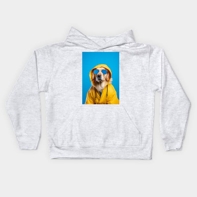 Golden Retriever Yellow Hoodie Kids Hoodie by JunkyDotCom